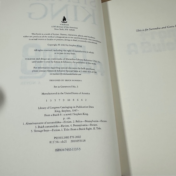 FROM A BUICK  8 by Stephen King Hardcover VG Used Condition - Picture 4 of 4